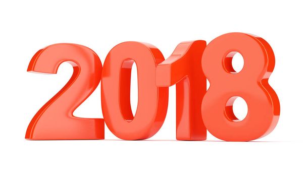 2018 new year figures isolated on white background - Foto, afbeelding
