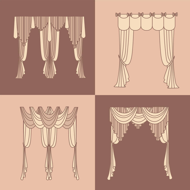 classic curtains . curtains . lambrequin - Vector, Image