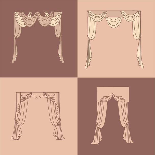 classic curtains . curtains . lambrequin - ベクター画像
