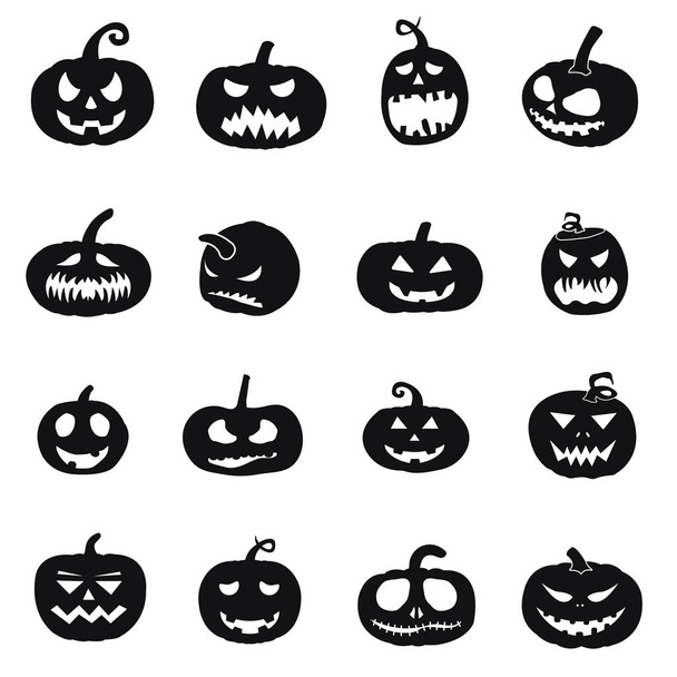 ícones de abóboras halloween
 - Vetor, Imagem