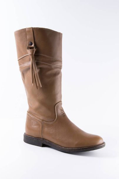 Female Brown Leather Boot - Fotó, kép