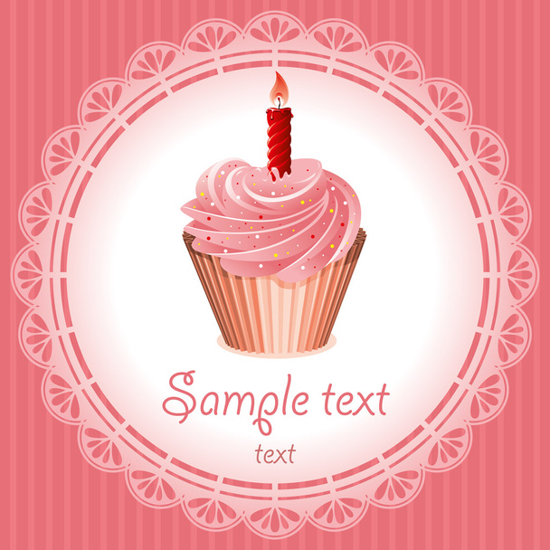 Hintergrund mit Cupcake - Vektor, Bild