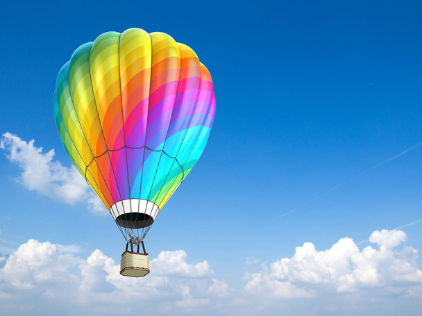 Heißluftballon - 3D Illustration - Foto, Bild