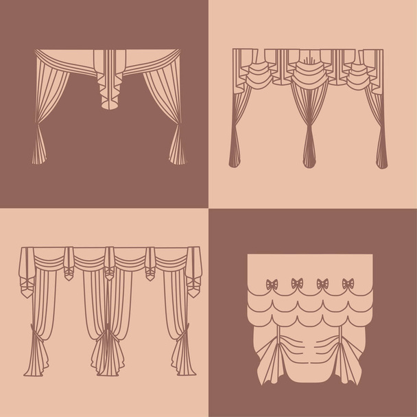  curtains . lambrequin.classic curtains . - ベクター画像