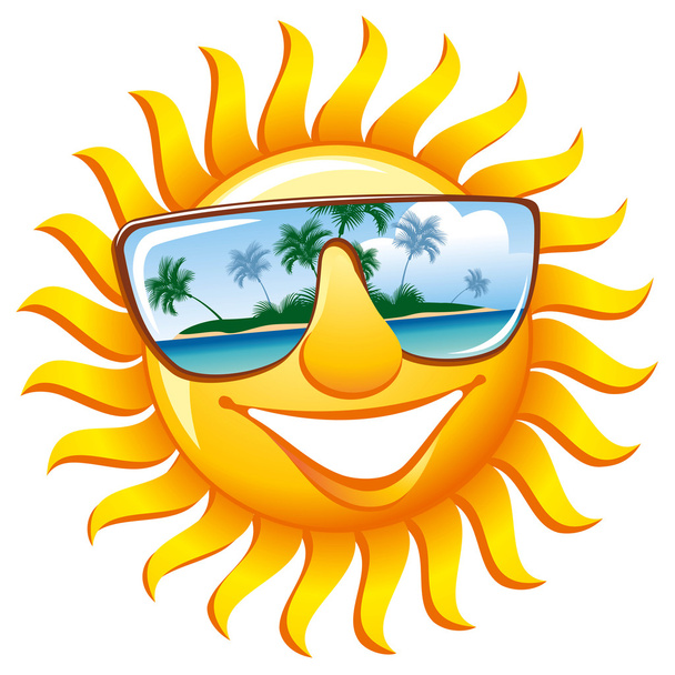 Cheerful sun in sunglasses - Vector, Image