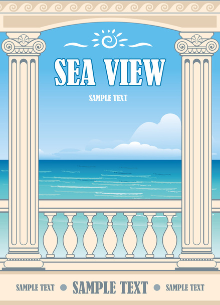 maravilhosa vista mar
 - Vetor, Imagem