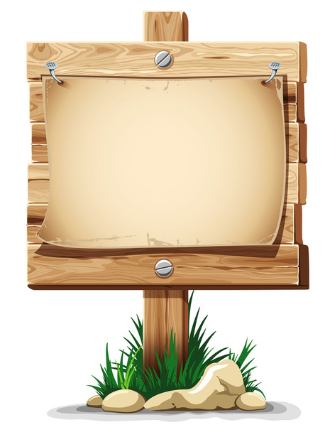Wooden sign - Vector, Image
