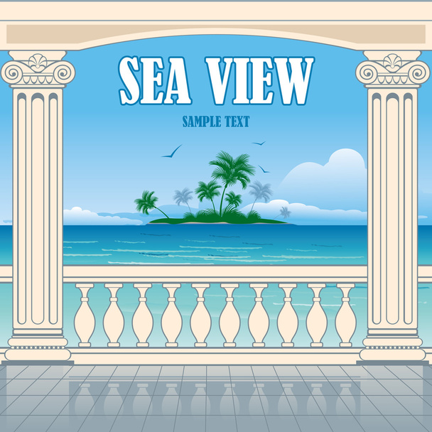 Wonderful sea view - Vector, Image