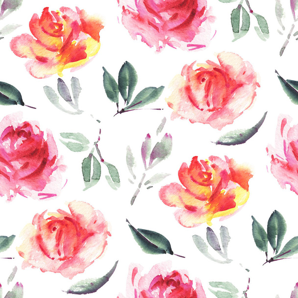 Watercolor flowers pattern  - Photo, Image