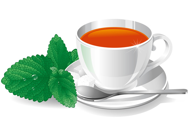 φλιτζάνι τσάι με μέντα - Διάνυσμα, εικόνα