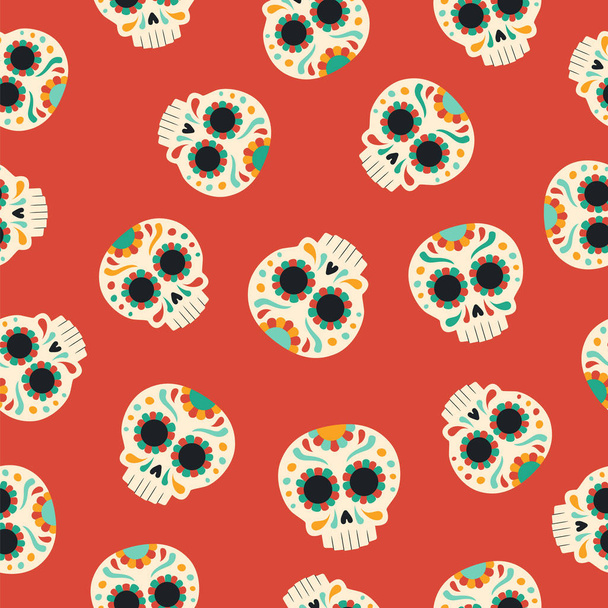 Day of the dead traditional sugar skull pattern - Vector, Image