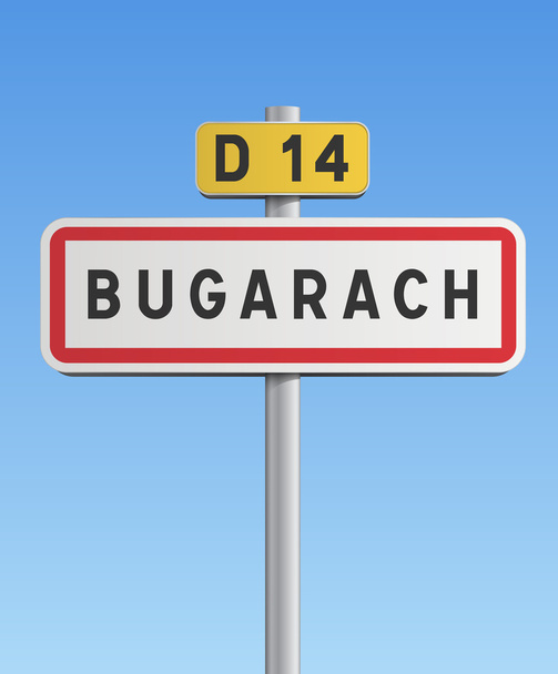 Straßenschild Bugarach - Vektor, Bild