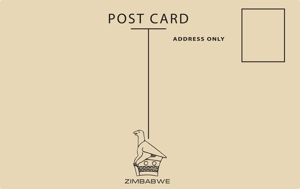 zurück von zimbabwe ist postkarte - Vektor, Bild