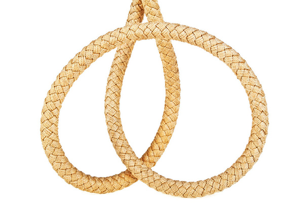 Close up brown rope on a white background - Foto, Imagem