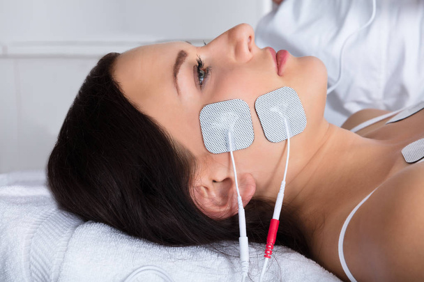 Woman Lying With Electrodes  - Photo, image