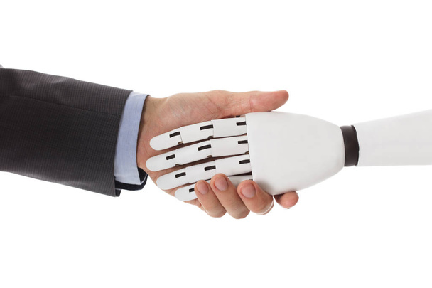 Businessperson Shaking Hands With Robot - Photo, Image