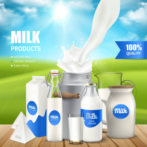 αφίσα γαλακτοκομικών προϊόντων - Διάνυσμα, εικόνα