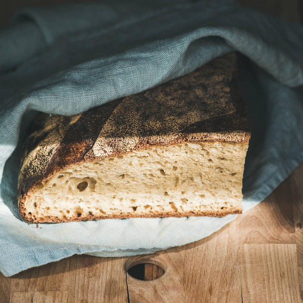 Rustic French rye bread  - Фото, изображение