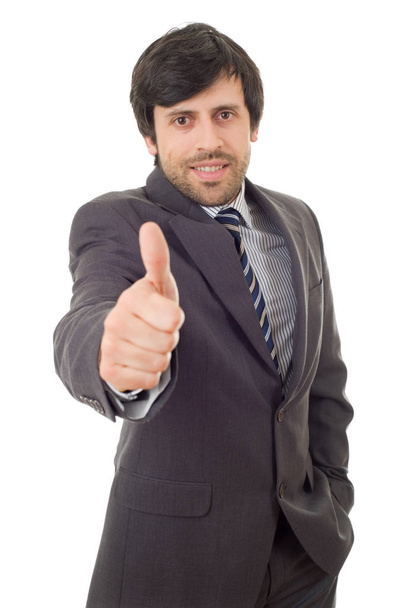 happy business man going thumb up, isolated on white - Foto, immagini