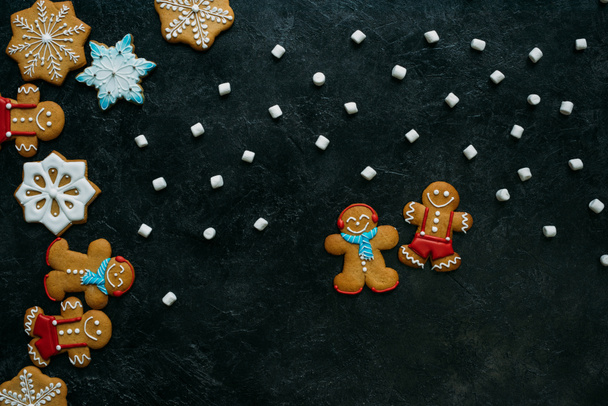 homemade gingerbreads and marshmallows - Foto, Imagem