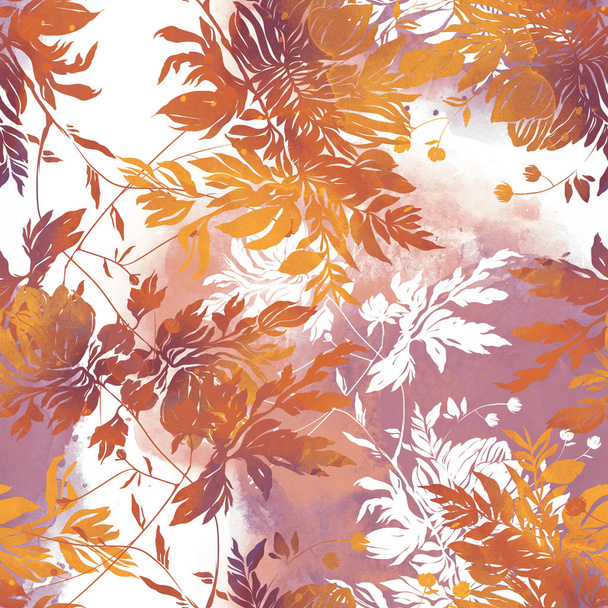 abstrakti akvarelli painatus niitty kukkia
 - Valokuva, kuva