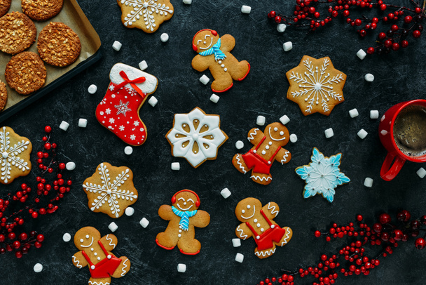 christmas gingerbreads and coffee  - Photo, Image