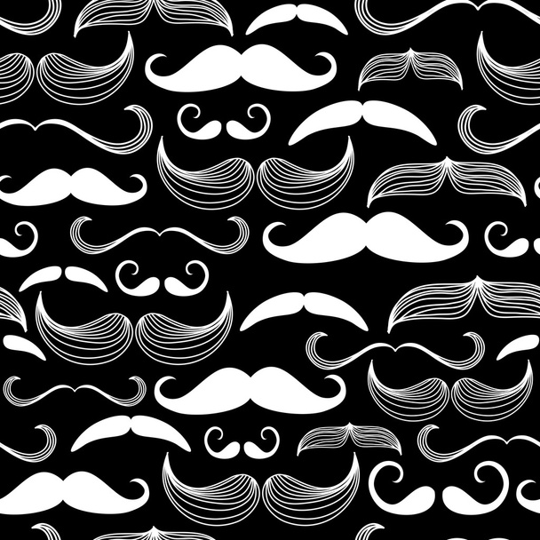 A Gentlemen's Club. Mustache seamless pattern - Vektör, Görsel
