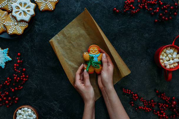 festive gingerbread cookie - Foto, Imagem