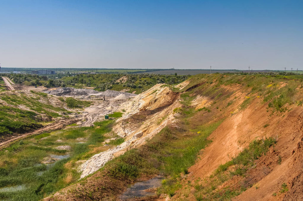 Clay quarry near the town of Polohy - Fotoğraf, Görsel
