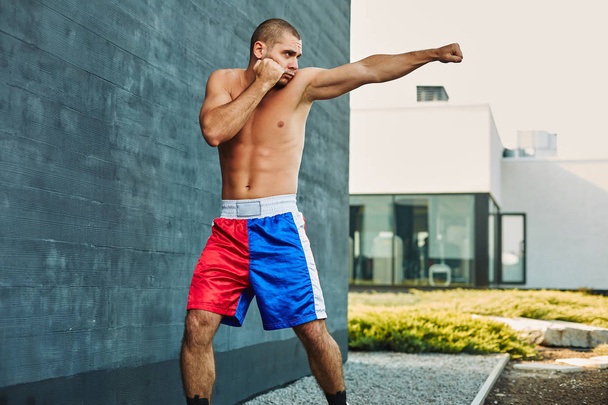 Boxer shorts trains outside - Photo, image