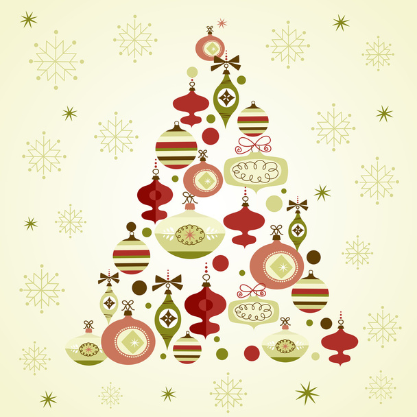 Beautiful Christmas tree illustration. Christmas Card - Vetor, Imagem