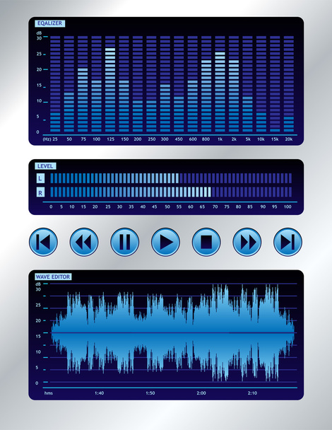 Blue sound mixer - Вектор, зображення