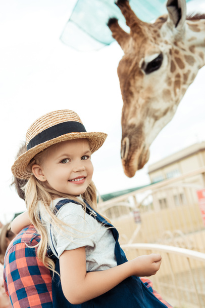 smiling kid in zoo - Photo, Image
