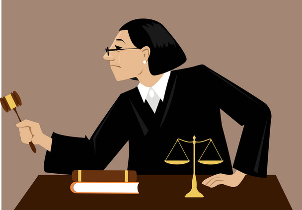 Juíza feminina em tribunal
 - Vetor, Imagem