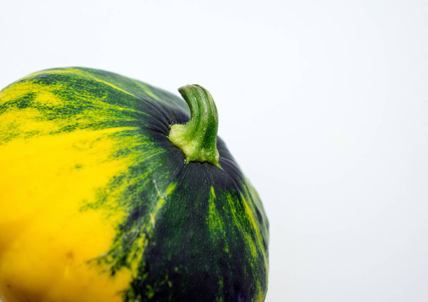 spotted patty squash on a white background. - 写真・画像