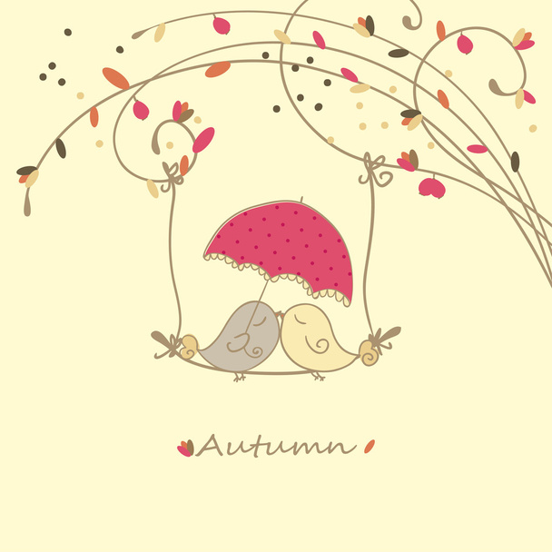 Podzimní láska karta - Vektor, obrázek
