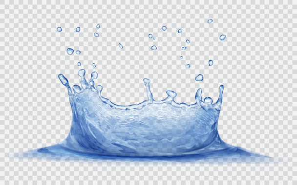 Corona d'acqua con gocce. Schizzi d'acqua
 - Vettoriali, immagini
