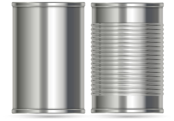Aluminium blikjes in twee uitvoeringen - Vector, afbeelding