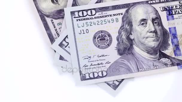 Poner un nuevo centenar de dólares, rotación de facturas en efectivo
 - Metraje, vídeo