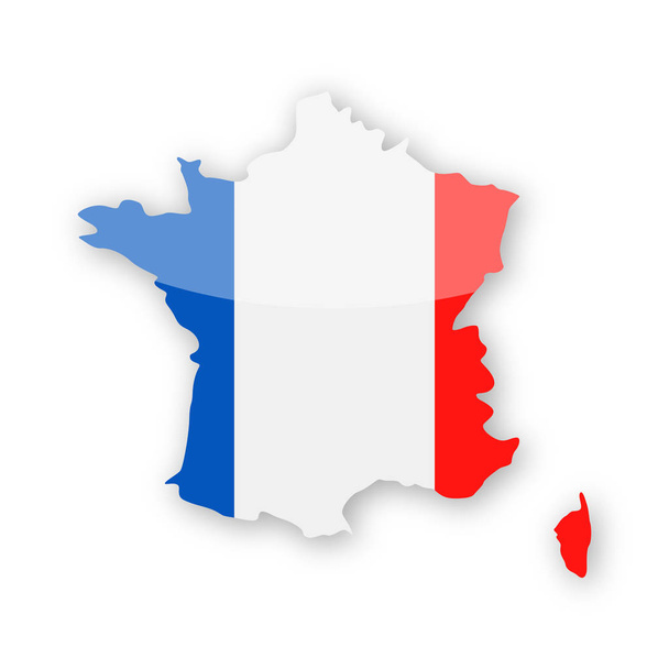 Frankreich Flagge Land Konturvektorsymbol - Vektor, Bild