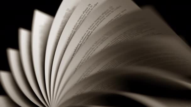 Σιγά-σιγά μετατρέπεται κιτρινισμένες σελίδες ενός βιβλίου - Πλάνα, βίντεο