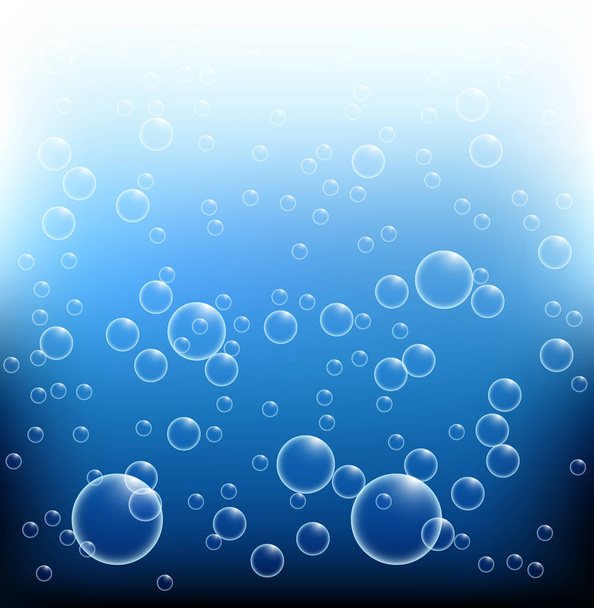 Lots of bubbles on bright blue color - ベクター画像
