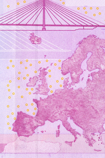 Fragmento de euro, macro shot
. - Foto, Imagen