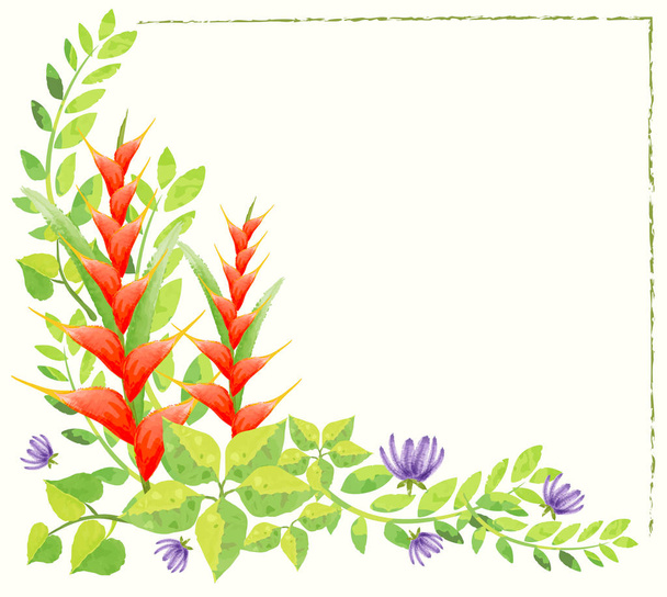 Το πρότυπο σύνορα με ακουαρέλα ζωγραφική λουλουδιών - Διάνυσμα, εικόνα