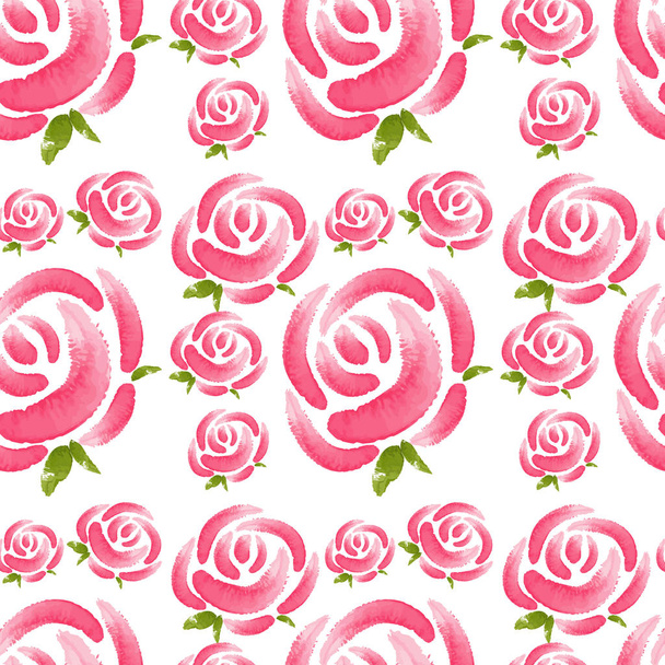 Seamless background with pink roses - Vector, Image