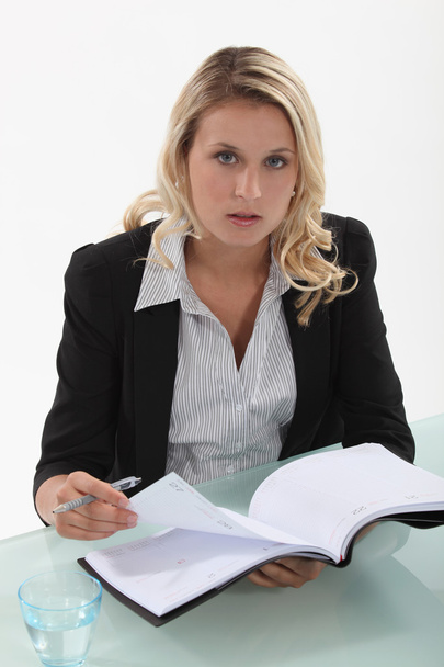 Businesswoman looking at her agenda - Photo, image