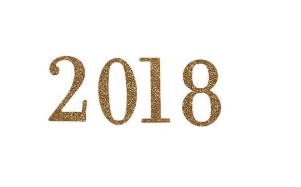 Números de Año Nuevo de oro 2018 aislados sobre fondo blanco
  - Foto, imagen