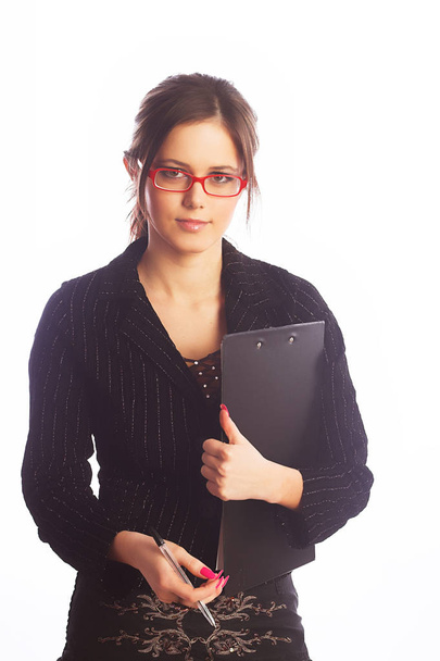 young businesswoman writing - Photo, Image