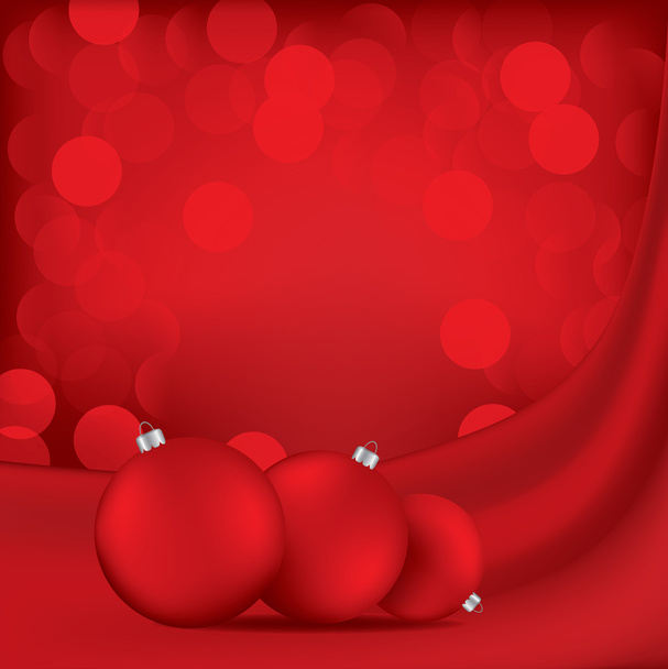 Christmas , New Year greeting traditional red card with balls - Vector, imagen