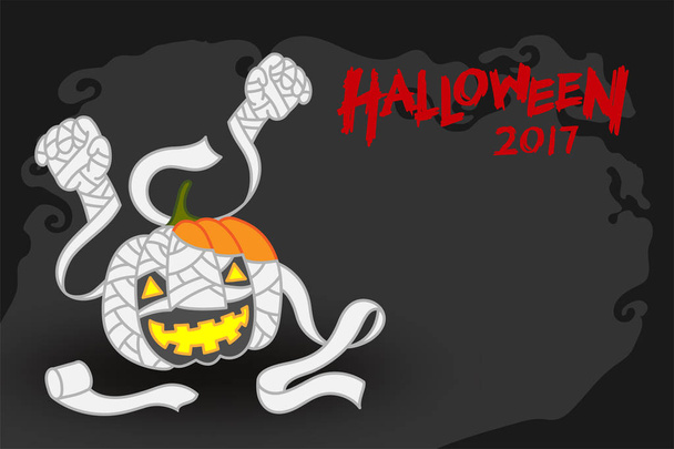 Halloween pumpkin jack o lantern kostým set myšlenkou koncepce mumie  - Vektor, obrázek